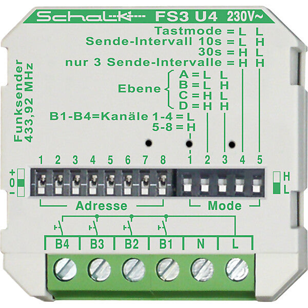 Schalk Funk-Sender UP 4-Kanal FS3 U4 (230V AC)
